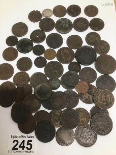 A QUANTITY OF EARLY COINAGE INCLUDING FOREIGN