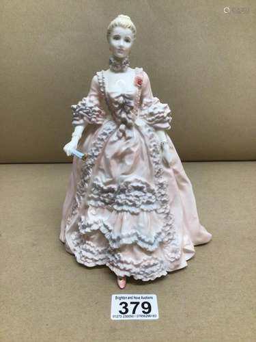 A COALPORT PORCELAIN FIGURINE MADAM DE POMPADDUR FEMMES FATALES COLLECTION 22CM