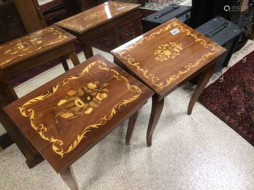 TWO MUSICAL SORRENTO WARE SEWING BOXES