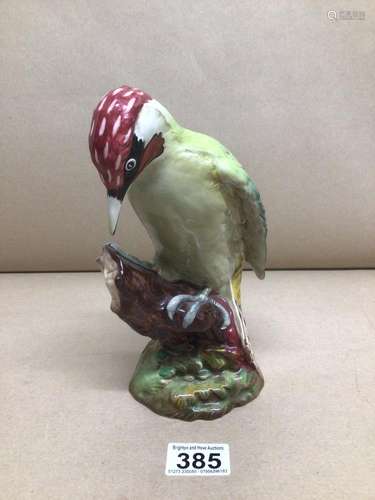 A VINTAGE CHINA BESWICK WOODPECKER 21CM HIGH