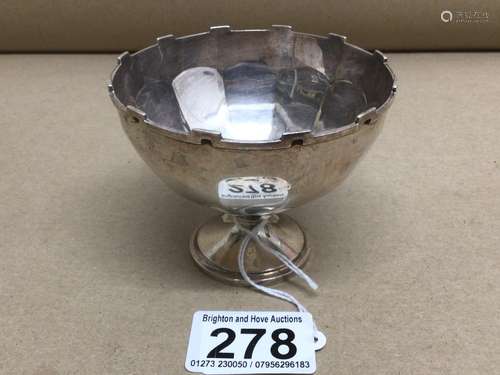 HALLMARKED SILVER CIRCULAR PEDESTAL SUGAR BOWL 64 GRAMS BARNSLEY AND CO 1945