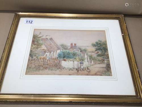 FRAMED AND GLAZED WATERCOLOUR SIGNED GEORGE BRIGGS 1883-1922 OF A COUNTRY SCENE 46 X 37CM