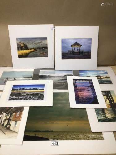 A QUANTITY OF UNFRAMED PHOTOGRAPHS, PRINTS AND WATERCOLOURS OF LOCAL SCENES LARGEST 50 X 40CM