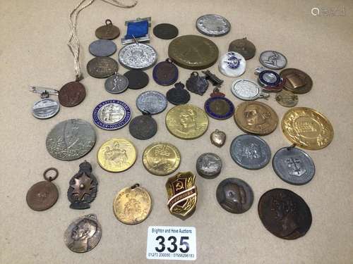 A QUANTITY OF MEDALS, MEDALLIONS AND MORE