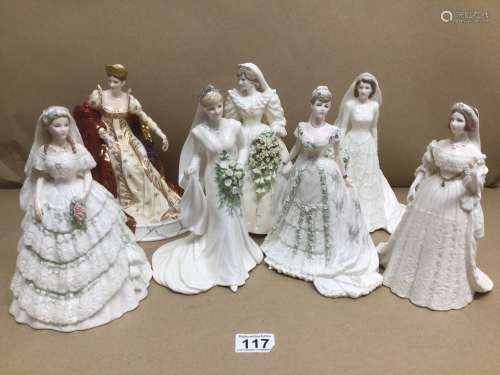 A COLLECTION OF COALPORT FIGURINES, EMPRESS JOSEPHINE OF FRANCE, DIANA, SOPHIE, QUEEN VICTORIA,