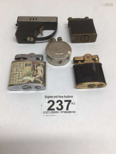 TWO LIGHTERS INCLUDES AN OMEGA WITH A REVOLVER LIGHTER