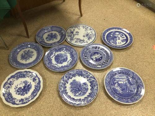 A QUANTITY OF SPODE BLUE AND WHITE CERAMIC PLATES