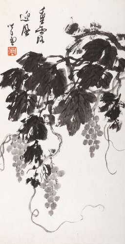 溥儒（1896-1963）  垂露迎风 水墨纸本 镜心
