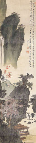 溥儒（1896-1963）  麓山湘水 设色绢本 立轴