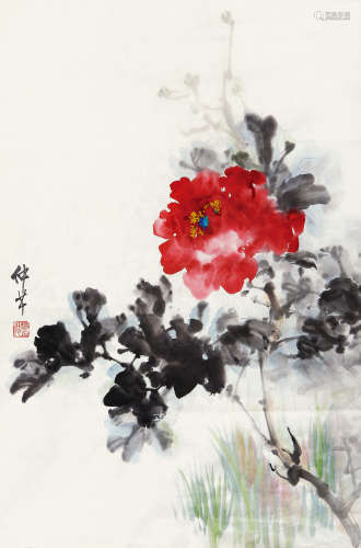 穆仲芹（1906-1990）  花卉 设色纸本 镜片