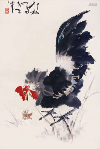萧朗（1917-2010）  大吉图 设色纸本 立轴