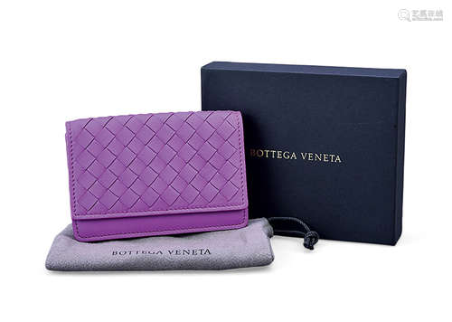 BOTTEGA VENETA 紫色 皮革 零錢包