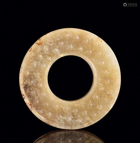 漢 白玉榖紋環