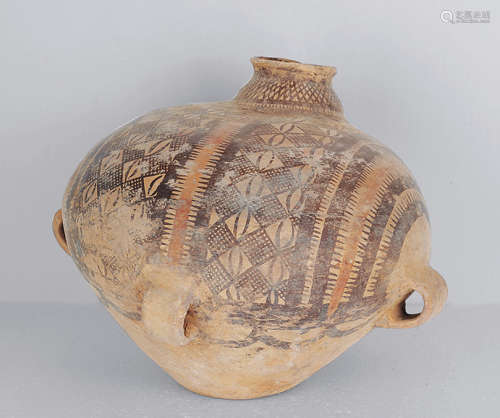 仰韶文化 彩陶鳥形三系罐