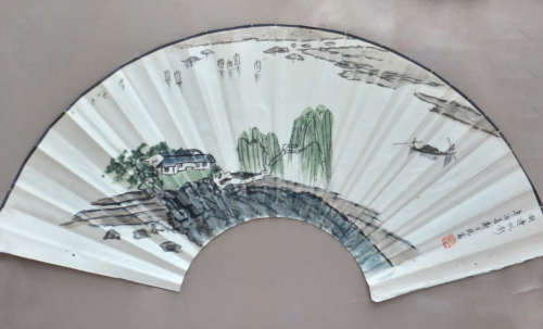 郑乃珖 湖边帆影