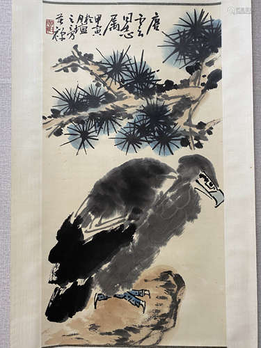 A Chinese Flower&bird Painting Scroll, Li Kuchan Mark