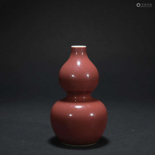 豇豆紅釉葫蘆瓶