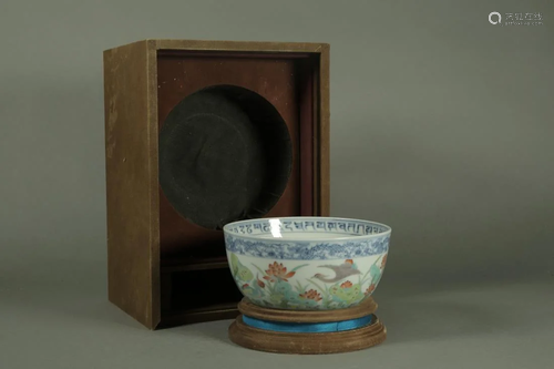 A DOUCAI 'LOTUS POND' PORCELAIN BOWL