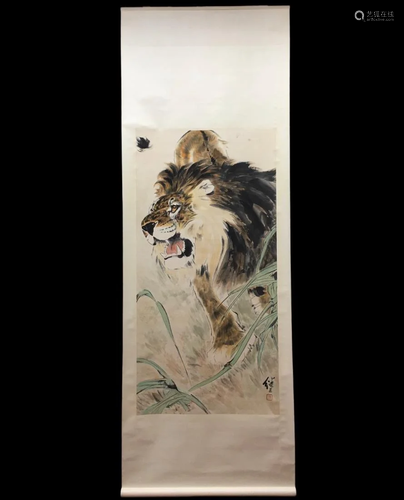 A PAINTING OF PRAYING LION, LIU JIYOU