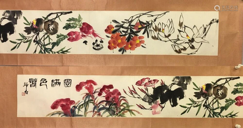 A PAINTING OF FLOWER BLOSSOMS, LOU SHIBAI