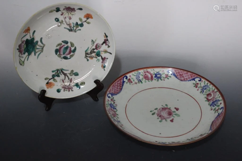 2 ASIAN PORCELAIN PLATES 10.5