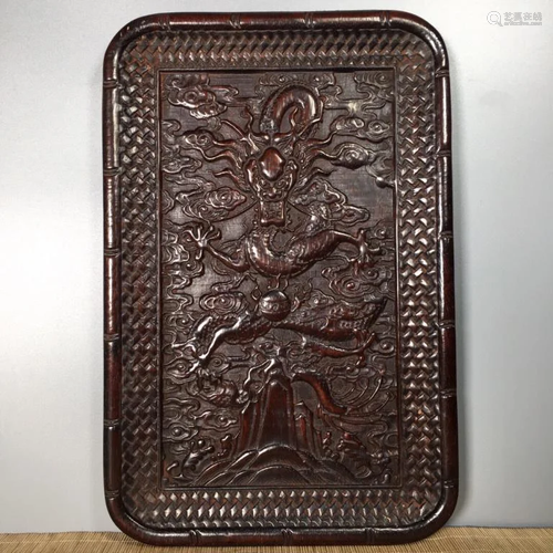 Chinese Wood Carved Tray