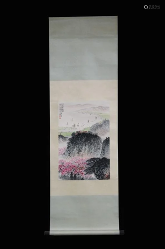 Chinese Ink Color Painting w Calligraphy