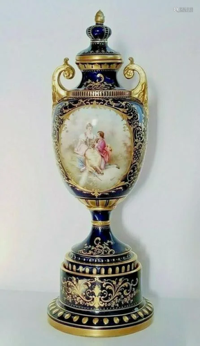 19C Austria Royal Vienna Porcelain Vase