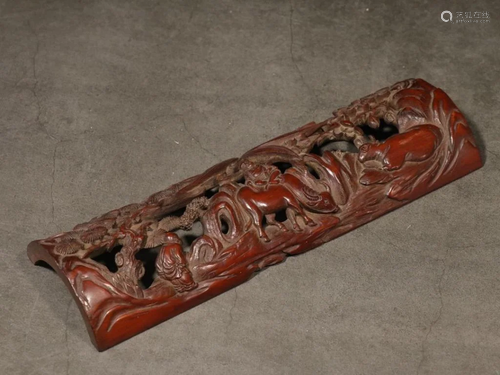 Republican Chinese Bamboo Carved Wrist Rest