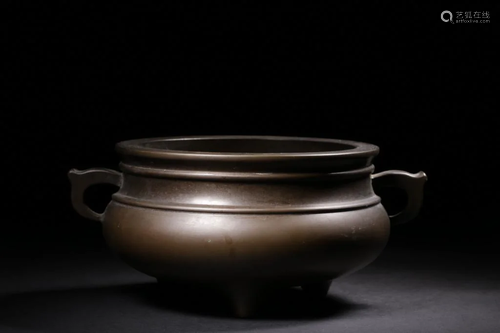 Qing Chinese Bronze Tripod Censer