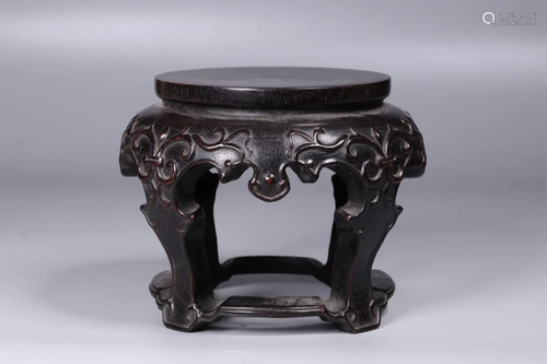 Chinese Zitan Wood Carved Stand