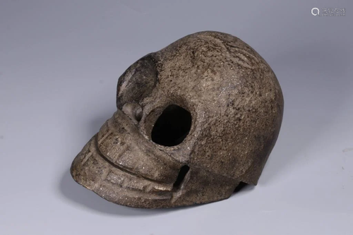 Stone Carved Skull Head