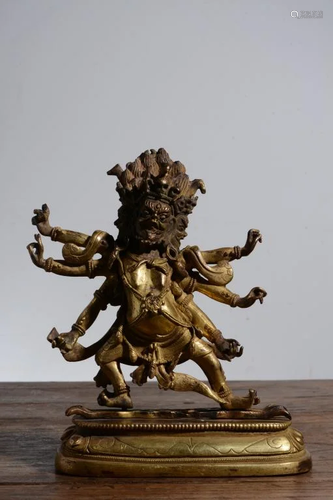 Qing Chinese Gilt Bronze Buddha