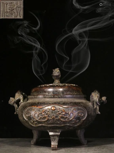 Republican Chinese Bronze Tripod Incense Burner