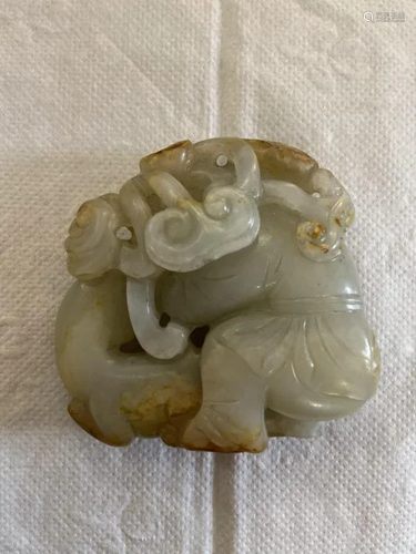 Chinese Jade Carved Two Figurals