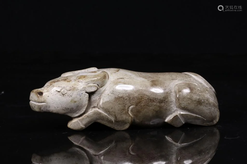 Chinese Jade Carved Buffalo