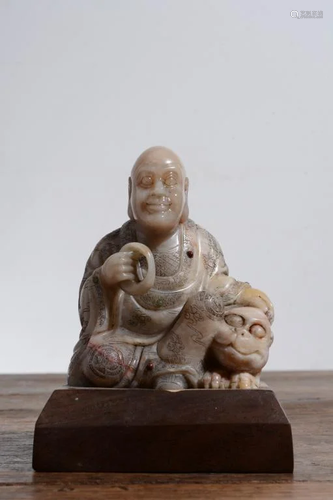 Qing Chinese Soapstone Carved Luohan