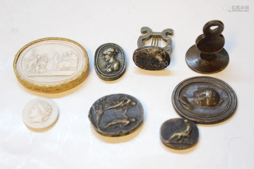 Group of 8 Bronze Seals