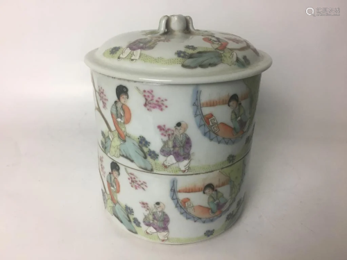 Chinese Famille Rose Multiple Layer Lunch Box