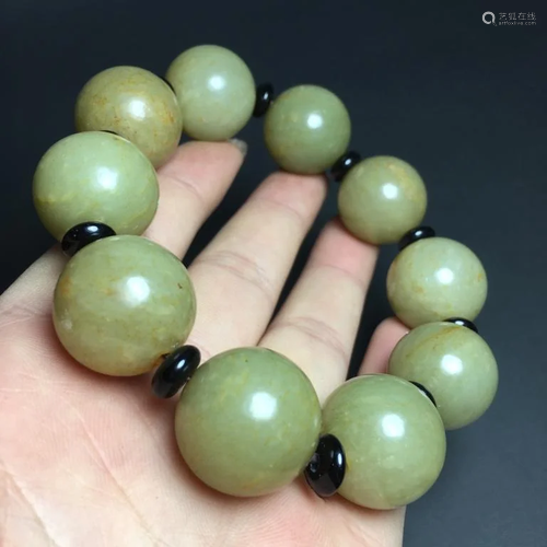 Chinese Jade Beads Bracelet