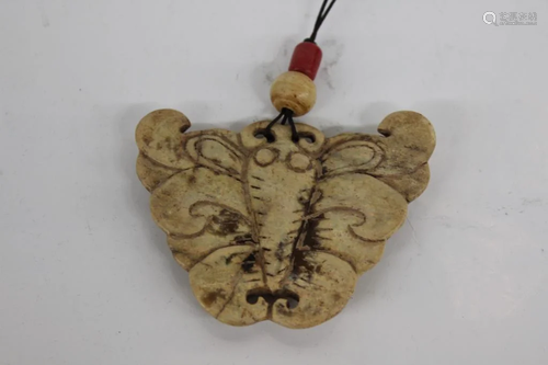 Chinese Jade Butterfly Pendant