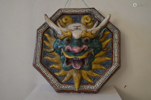 Antique Chinese Pottery Dragon Plaque