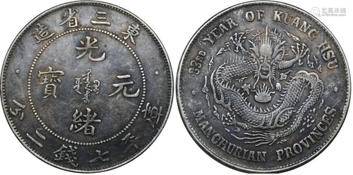 China silver coin: Qing Guangxu East 3 provinces