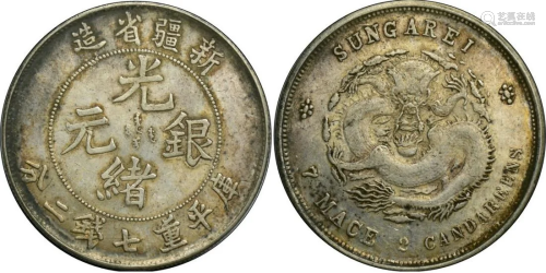 China silver coin: Qing Guangxu Xinjiang Province
