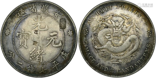 China silver coin: Qing Guangxu Anhui Province