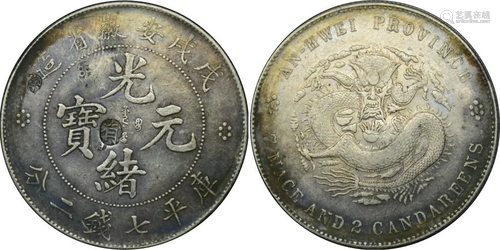 China silver coin: Qing Guangxu Anhui Province