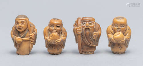 Set Japanese Taisho Type Vegetable-Ivory Netsuke