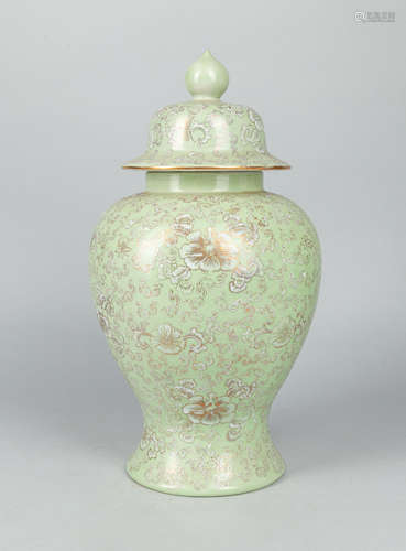 Fine Asian Enameled Porcelain Decorated Vase