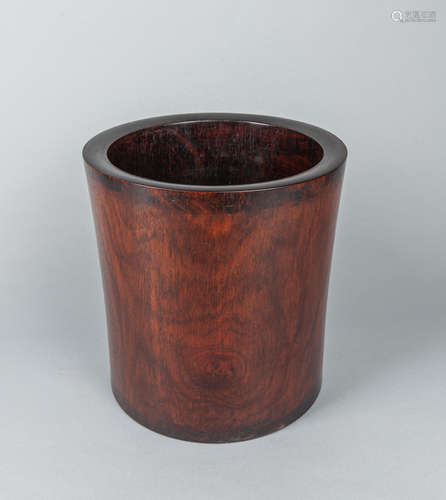 Large Chinese Wood Brush Pot