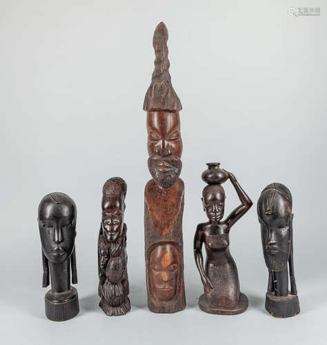 Group of North African Wood Carving of Sculpture